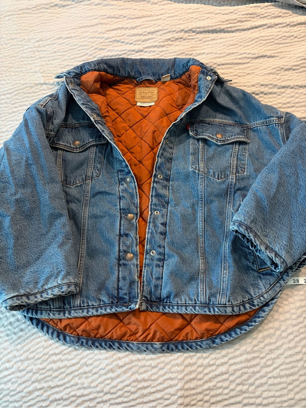 Levi’s Vintage Denim Jacket Men’s Medium with Orange Quilted Lining